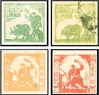 K.HB-22 牛耕图、掷弹图邮票
