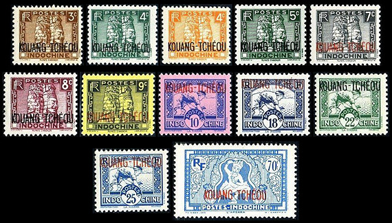 法广10 安南种植等图加盖“KOUANG-TCHÉOU”邮票