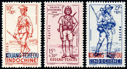法广11 法国士兵图加盖“KOUANG-TCHÉOU”附捐邮票